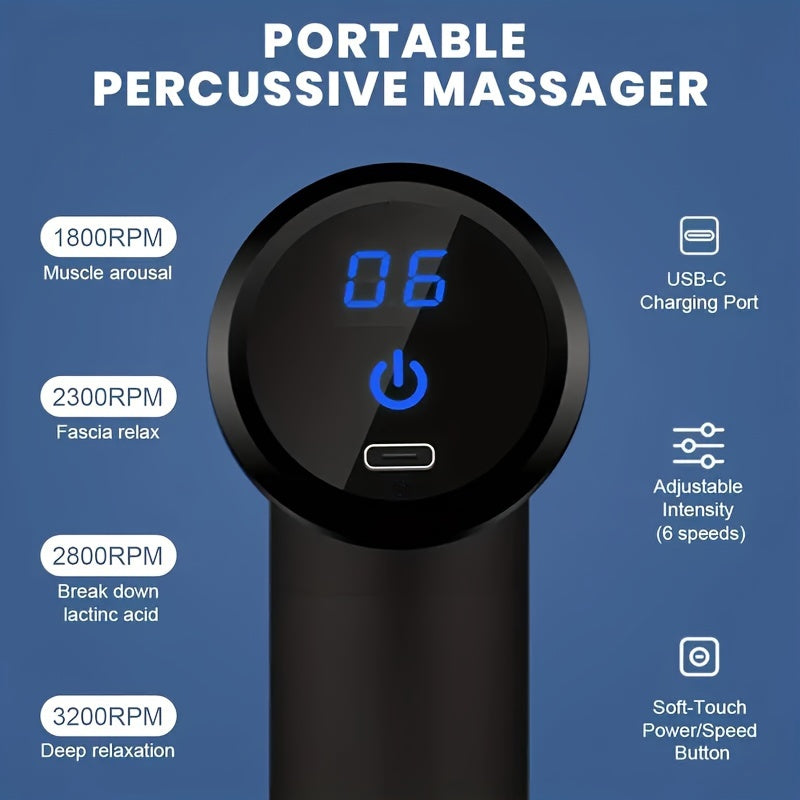 1pc High Torque Massage Gun, Deep Tissue Muscle Handheld Impact Massager, Ultra Compact And Elegant Design, Suitable For Body, Back, And Neck Massage Relaxation, Father's Day Gift For Dad
