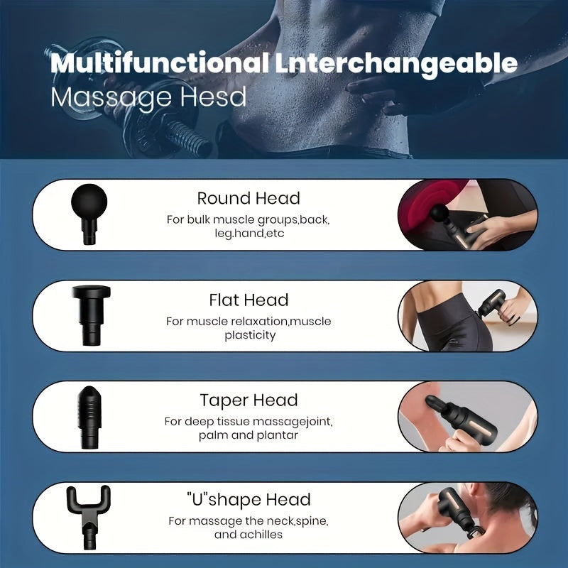 1pc High Torque Massage Gun, Deep Tissue Muscle Handheld Impact Massager, Ultra Compact And Elegant Design, Suitable For Body, Back, And Neck Massage Relaxation, Father's Day Gift For Dad