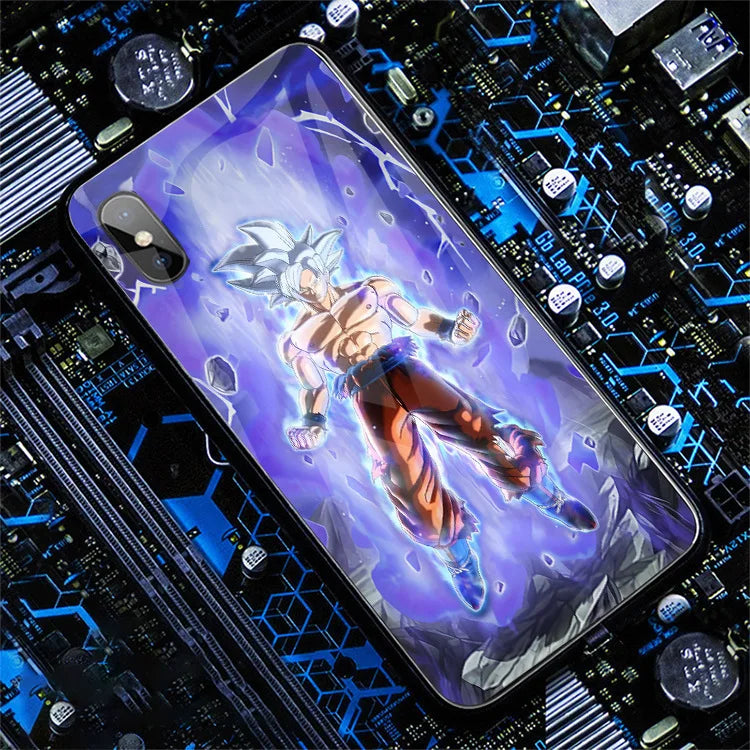 Dragon Ball LED Flash Music Light Up Phone Case For IPhone 13 12 11 Pro Max 7 8 Plus X XR Figure Son Goku Vegeta Phonecase Gifts