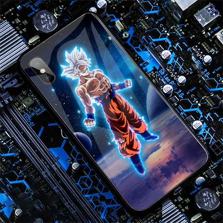 Dragon Ball LED Flash Music Light Up Phone Case For IPhone 13 12 11 Pro Max 7 8 Plus X XR Figure Son Goku Vegeta Phonecase Gifts