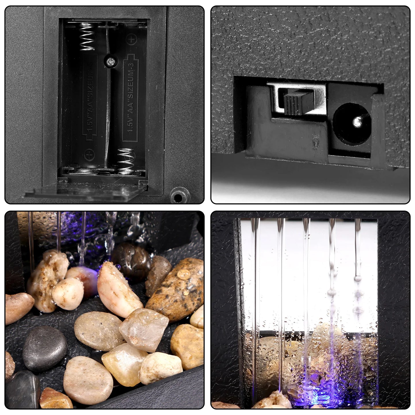 2024 top Mini Fountain Decoration Christmas Gift Multifunction Home Ornament Craft No Battery Convenient Lucky Box Indoor USB Bonsai