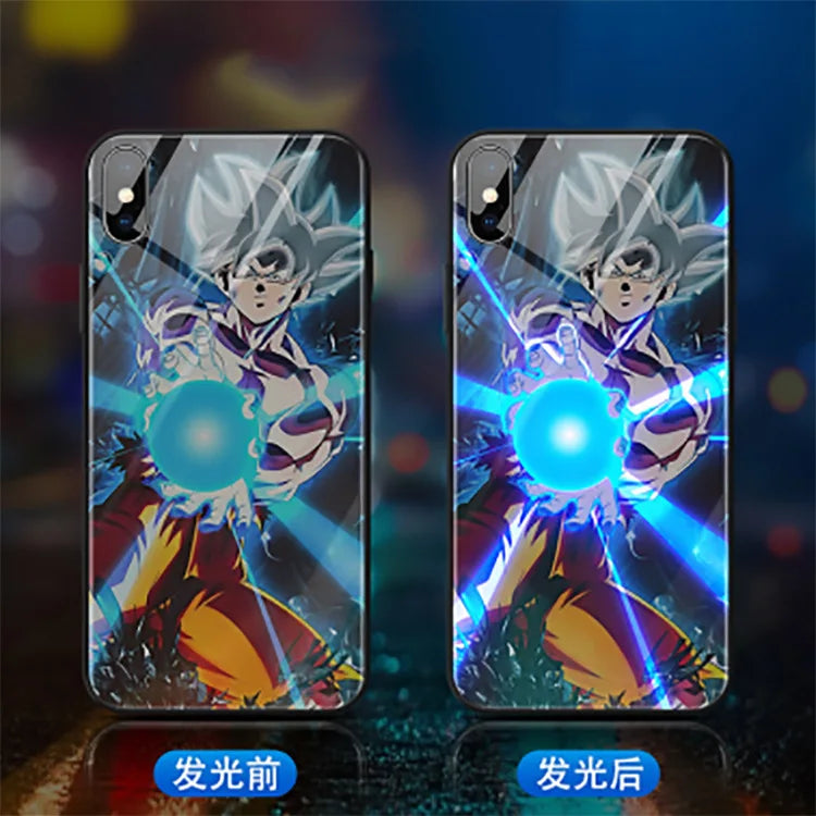 Dragon Ball LED Flash Music Light Up Phone Case For IPhone 13 12 11 Pro Max 7 8 Plus X XR Figure Son Goku Vegeta Phonecase Gifts
