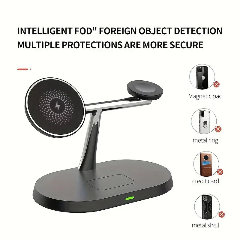 Quick Wireless Charging Stand - 3-in-1 Magnetic USB-C Dock for iPhone,iWatch, AirPods беспроводная зарядка cargador inalambrico