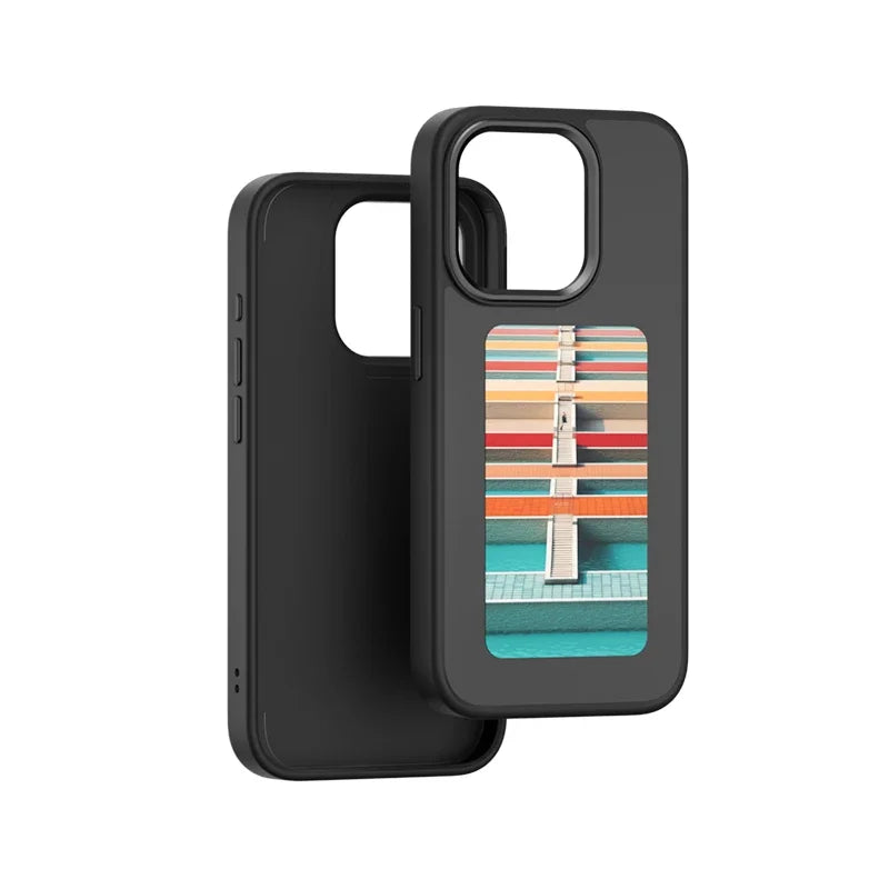 NFC DIY Picture Ink Bracket Phone Case Stand for iPhone 15 14 13 Pro Max Case Screen Phone Cover Cartoon Ink Protection Holder