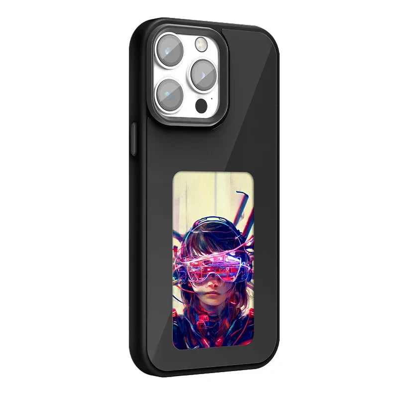 NFC DIY Picture Ink Bracket Phone Case Stand for iPhone 15 14 13 Pro Max Case Screen Phone Cover Cartoon Ink Protection Holder