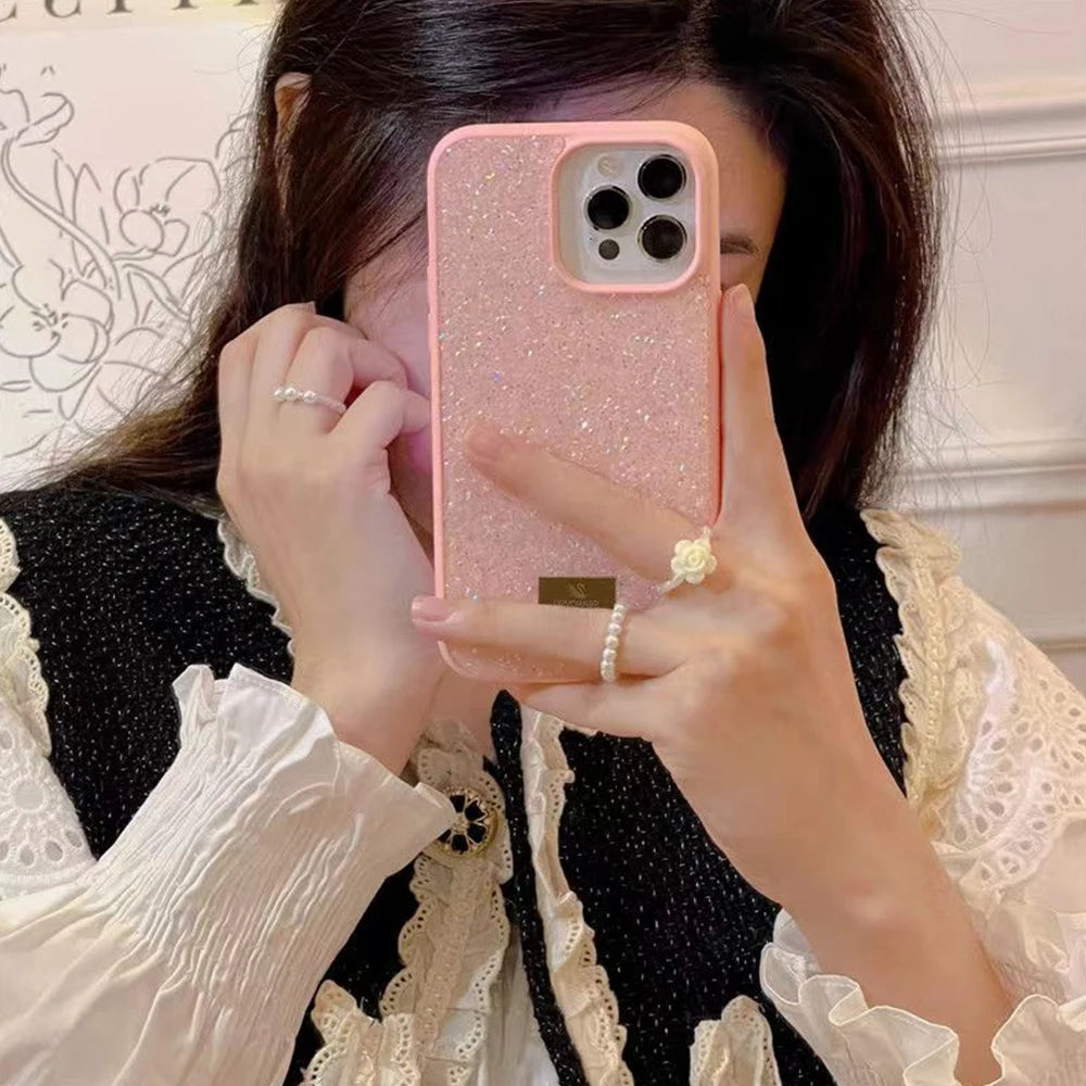 Diamond Swarovsky case For IPhone 14 Pro Ins Luxury Bling Glitter Diamond Senior Phone Case for IPhone 14 13 11 12 Pro Fashion Shockproof Case Cover