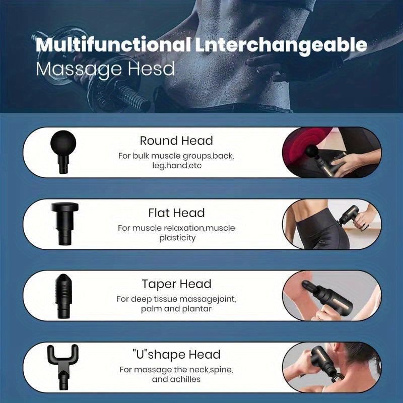1pc High Torque Massage Gun, Deep Tissue Muscle Handheld Impact Massager, Ultra Compact And Elegant Design, Suitable For Body, Back, And Neck Massage Relaxation, Father's Day Gift For Dad