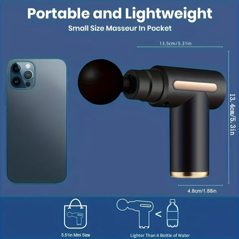 1pc High Torque Massage Gun, Deep Tissue Muscle Handheld Impact Massager, Ultra Compact And Elegant Design, Suitable For Body, Back, And Neck Massage Relaxation, Father's Day Gift For Dad