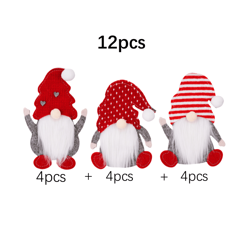 12pcs Festive Christmas Gnome Cutlery Set - Knife, Spoon & Fork Holders for Holiday Table Decor, Perfect for Home Entertaining