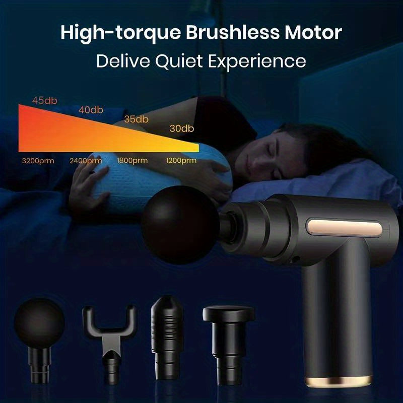 1pc High Torque Massage Gun, Deep Tissue Muscle Handheld Impact Massager, Ultra Compact And Elegant Design, Suitable For Body, Back, And Neck Massage Relaxation, Father's Day Gift For Dad