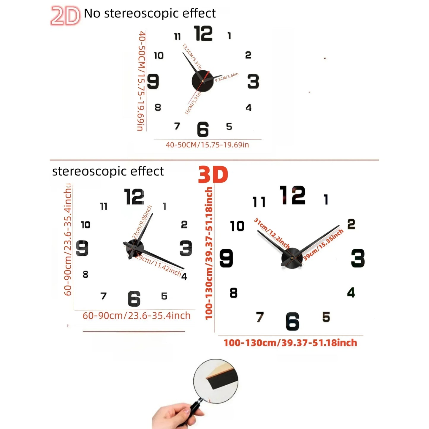 New Modern Design Large Wall Clock 3D DIY Quartz Clocks Fashion Watches Acrylic Mirror Stickers Living Room Home Decor Horloge