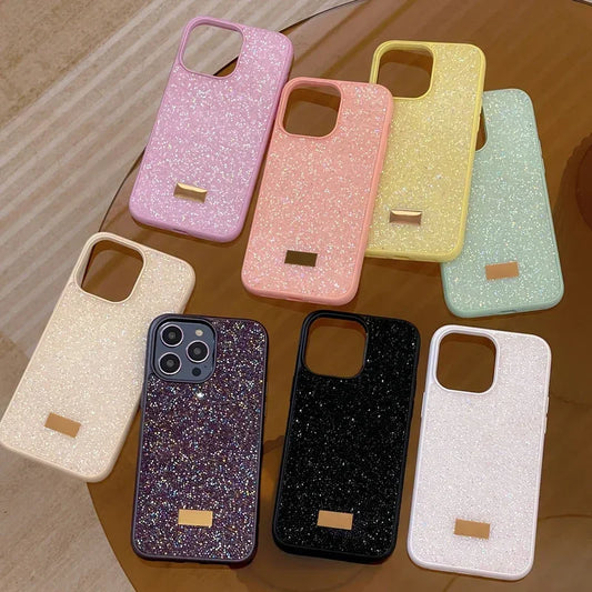 2024 glitter Iphone 15 Fashion Bling Glitter Diamond Phone Case For iPhone 15 Plus 14 13 12 11 Pro Max Crystal Flash Cases Soft Shockproof Back Cover