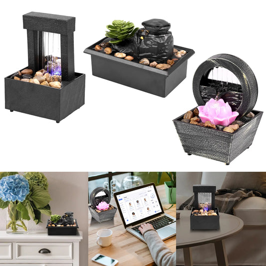 2024 top Mini Fountain Decoration Christmas Gift Multifunction Home Ornament Craft No Battery Convenient Lucky Box Indoor USB Bonsai