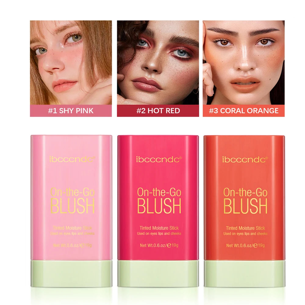 High Color Rotating Blush Cream Tinted Moisture Stick Naturally Long-lasting Moisturizing Waterproof Non-Removing Orange Blush