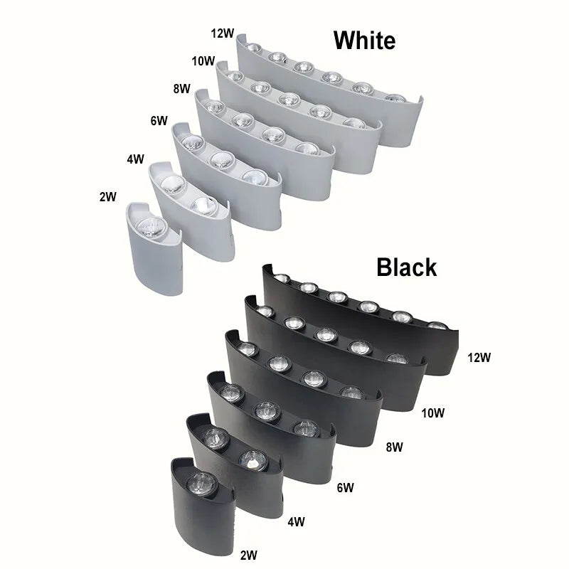 White LED Wall Lamp – Waterproof Up/Down Mount Light for Living Room, Hallway & Patio