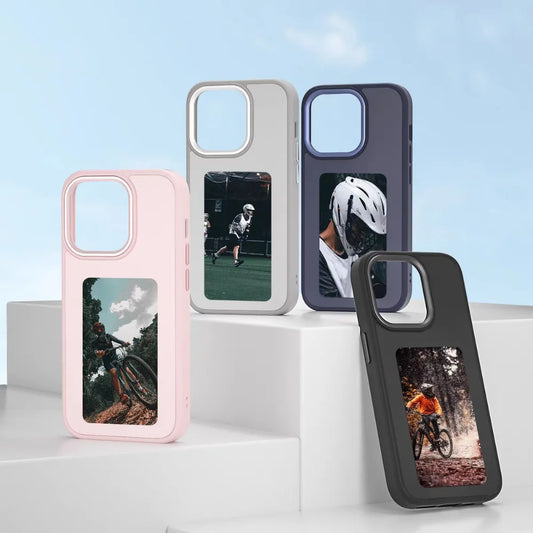 NFC DIY Picture Ink Bracket Phone Case Stand for iPhone 15 14 13 Pro Max Case Screen Phone Cover Cartoon Ink Protection Holder