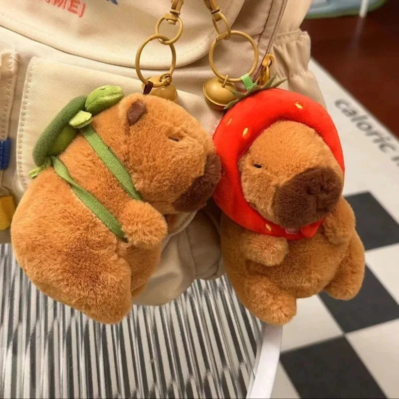 Capybara Plush Keychain Cute Bag Pendant Creatuve Fluffty Animals Keyring Kawaii Stuffed Doll Keychains Birthday Gift 2024 Trend