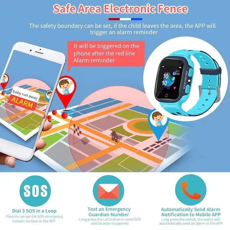Kids Watches Call Kids Smart Watch Children GPS SOS Waterproof Smartwatch Clock SIM Card Location Tracker Child Watch For XIAOMI