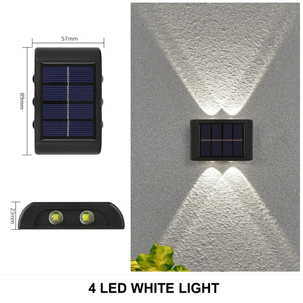 6 Lumen LED Solar Wall Lamp Outdoor Waterproof Light Up and Down Luminous Lighting for Home Garden Yard Fence Decoration Sunlight Light
