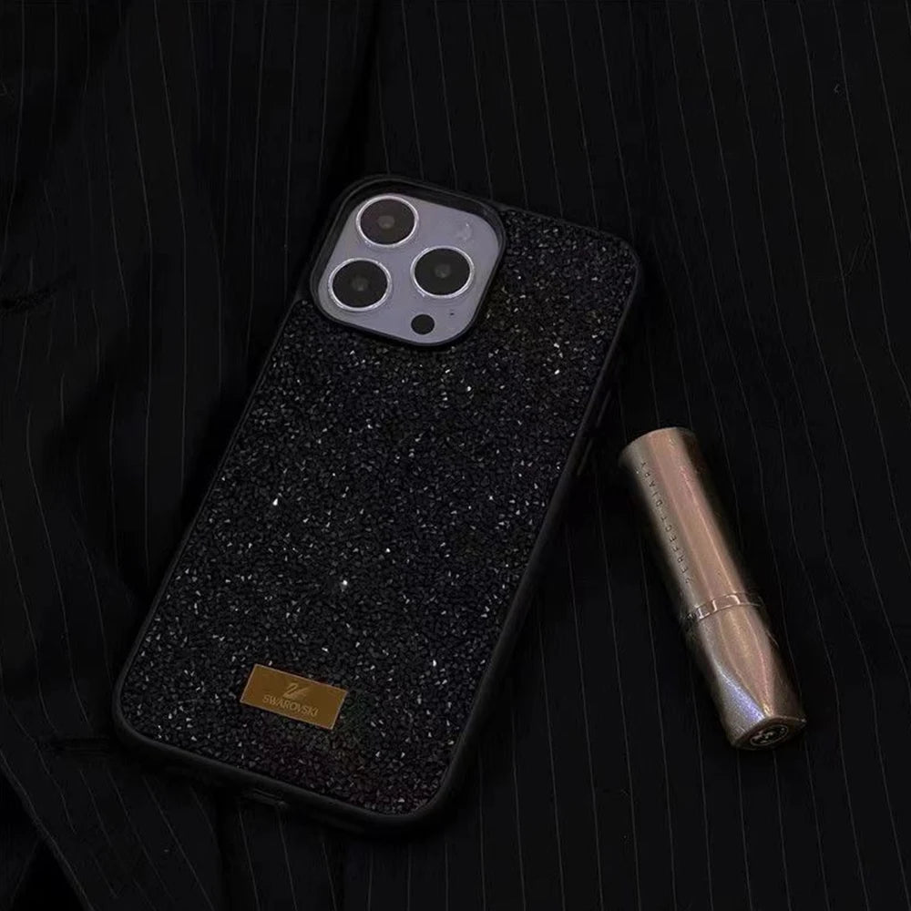 Diamond Swarovsky case For IPhone 14 Pro Ins Luxury Bling Glitter Diamond Senior Phone Case for IPhone 14 13 11 12 Pro Fashion Shockproof Case Cover