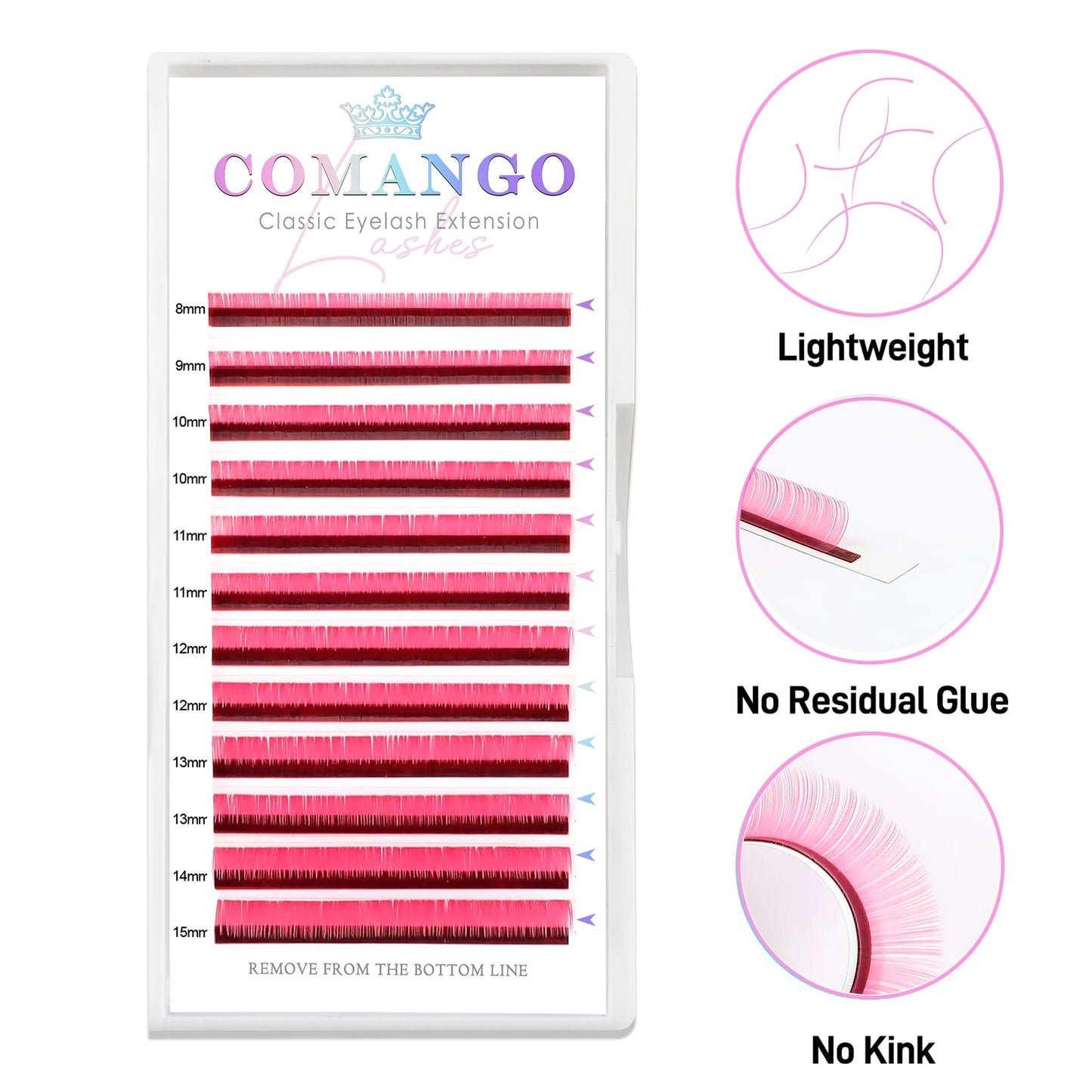 Comango New Gradient Pink Red Green Blue Purple Color Eyelash Extension Individual Faux Mink Ombre False Eye Colored Lashes