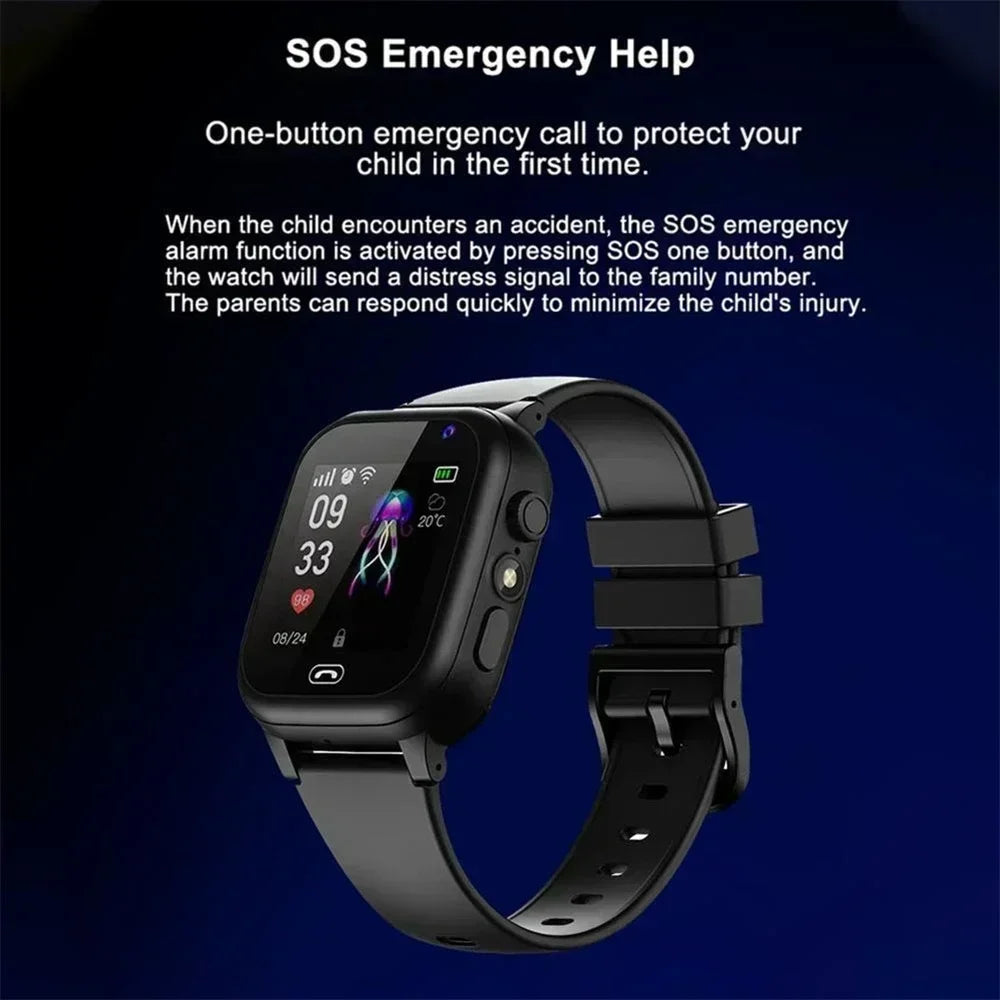 2024 Kids 4G Smart Watch Sim Card Video Call SOS GPS Location Phone Watch Camera Location Tracker Waterproof Child Smartwatch
