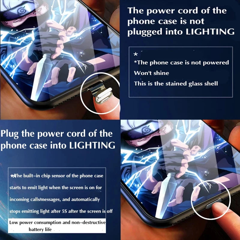Dragon Ball LED Flash Music Light Up Phone Case For IPhone 13 12 11 Pro Max 7 8 Plus X XR Figure Son Goku Vegeta Phonecase Gifts