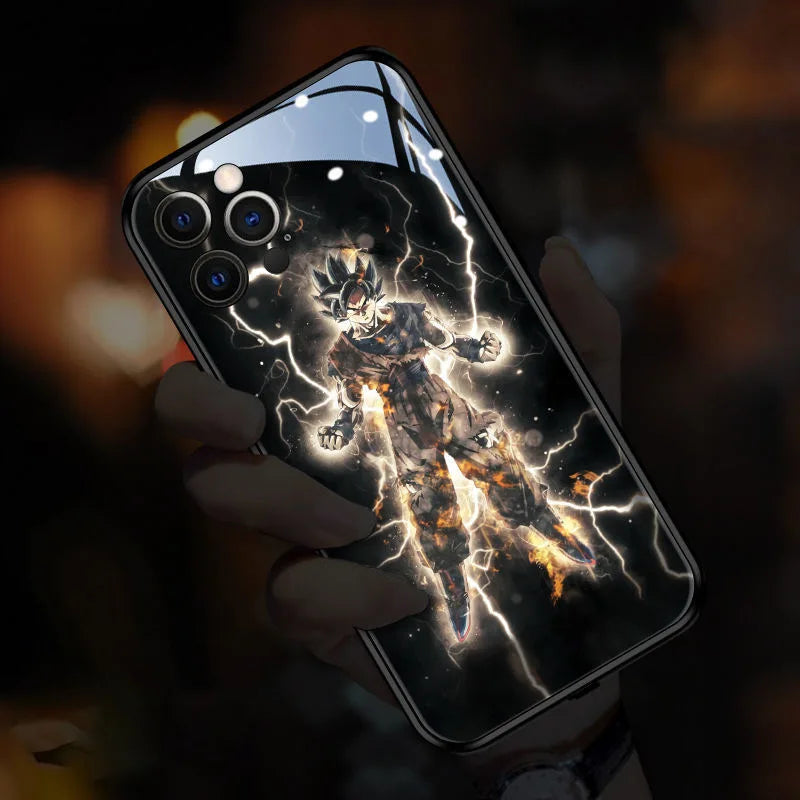 Dragon Ball LED Flash Music Light Up Phone Case For IPhone 13 12 11 Pro Max 7 8 Plus X XR Figure Son Goku Vegeta Phonecase Gifts