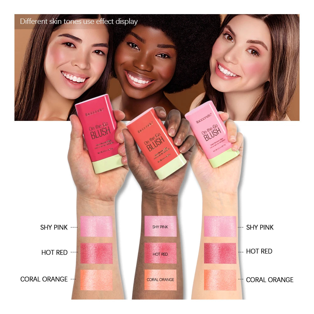 High Color Rotating Blush Cream Tinted Moisture Stick Naturally Long-lasting Moisturizing Waterproof Non-Removing Orange Blush