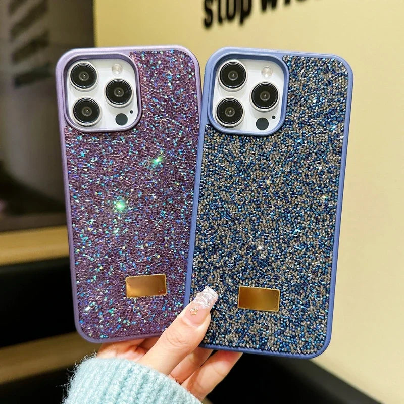 2024 glitter Iphone 15 Fashion Bling Glitter Diamond Phone Case For iPhone 15 Plus 14 13 12 11 Pro Max Crystal Flash Cases Soft Shockproof Back Cover