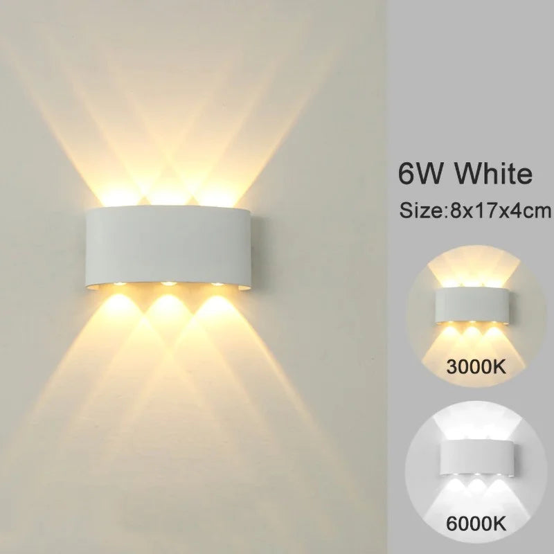 White LED Wall Lamp – Waterproof Up/Down Mount Light for Living Room, Hallway & Patio