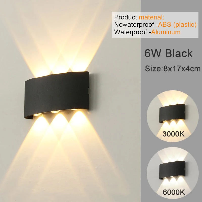 White LED Wall Lamp – Waterproof Up/Down Mount Light for Living Room, Hallway & Patio