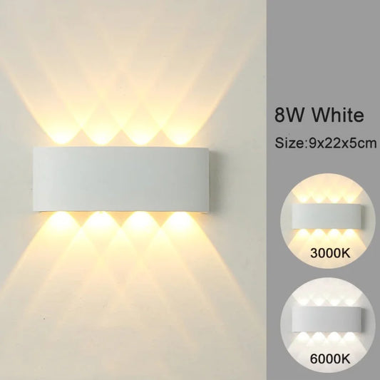 White LED Wall Lamp – Waterproof Up/Down Mount Light for Living Room, Hallway & Patio