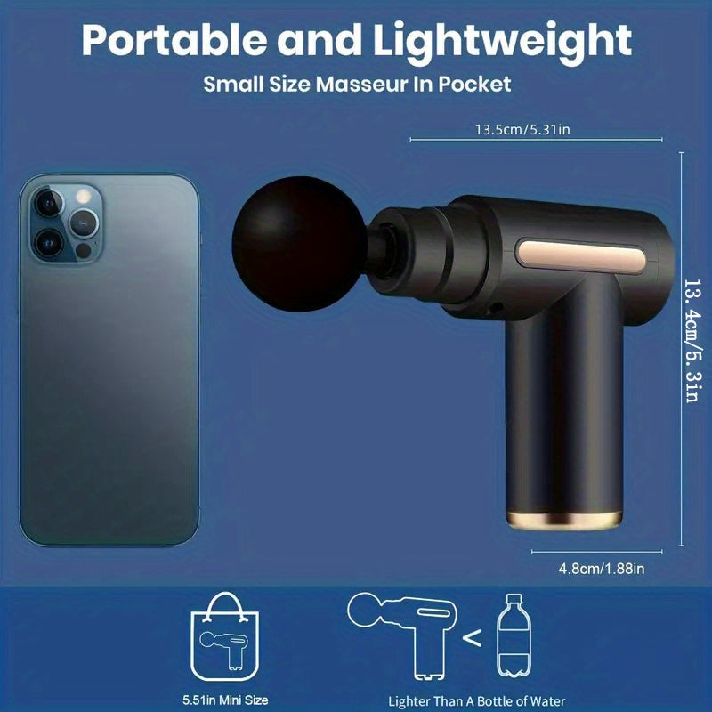 1pc High Torque Massage Gun, Deep Tissue Muscle Handheld Impact Massager, Ultra Compact And Elegant Design, Suitable For Body, Back, And Neck Massage Relaxation, Father's Day Gift For Dad