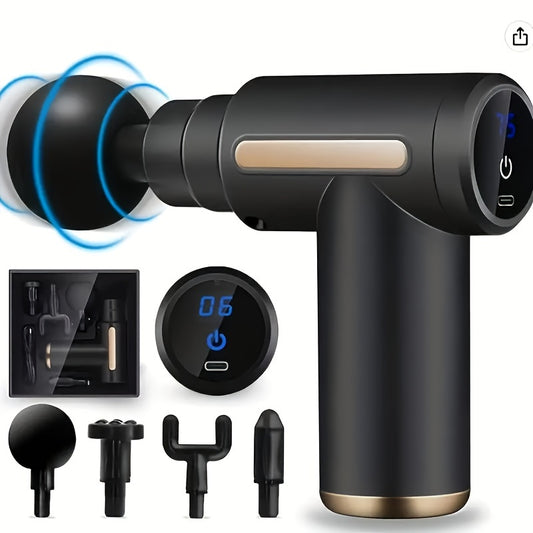 1pc High Torque Massage Gun, Deep Tissue Muscle Handheld Impact Massager, Ultra Compact And Elegant Design, Suitable For Body, Back, And Neck Massage Relaxation, Father's Day Gift For Dad
